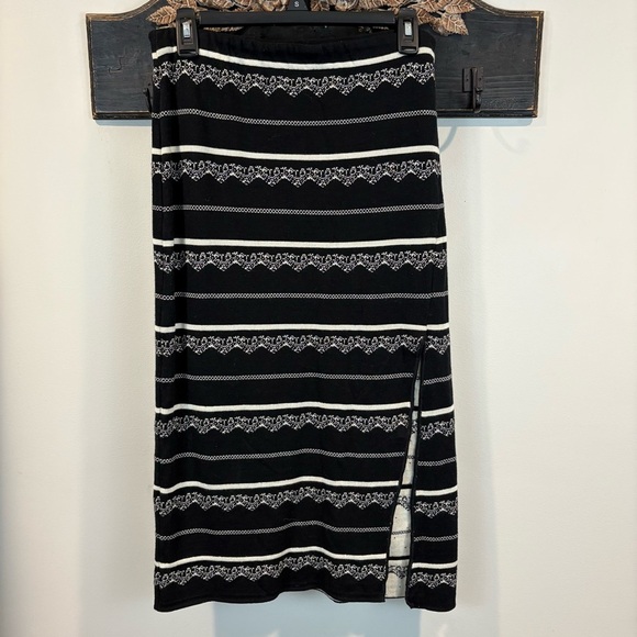 Free People Nordic Stripe Sweater Midi Skirt Size Large - Picture 2 of 6